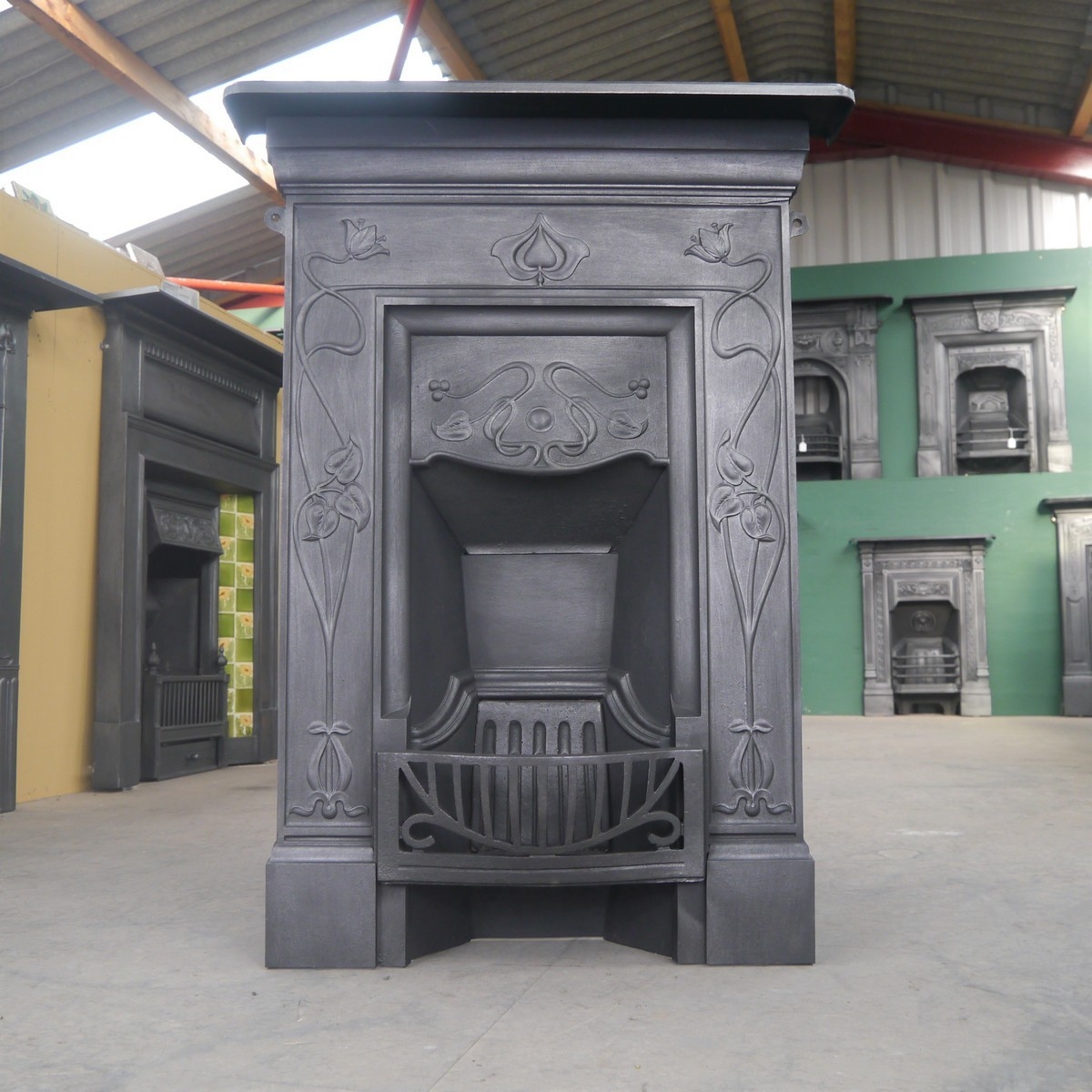 alluring cast iron art nouveau combination fireplace chester paint stripping how to remove paint from cast iron fireplace photo