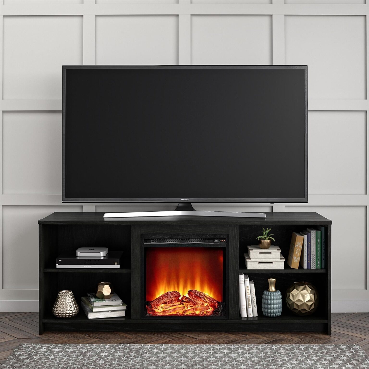 alluring mainstays fireplace tv stand for tvs up to 65", black oak walmart walmart electric fireplace tv stand picture