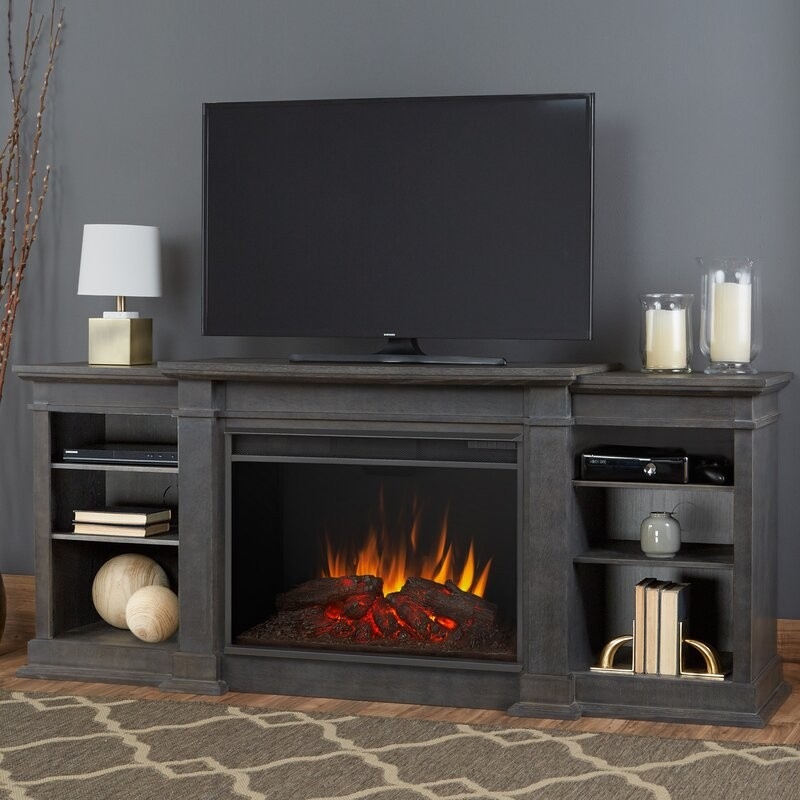 alluring real flame tv stand for tvs up to 88" with electric fireplace included corner fireplace tv stand combo picture