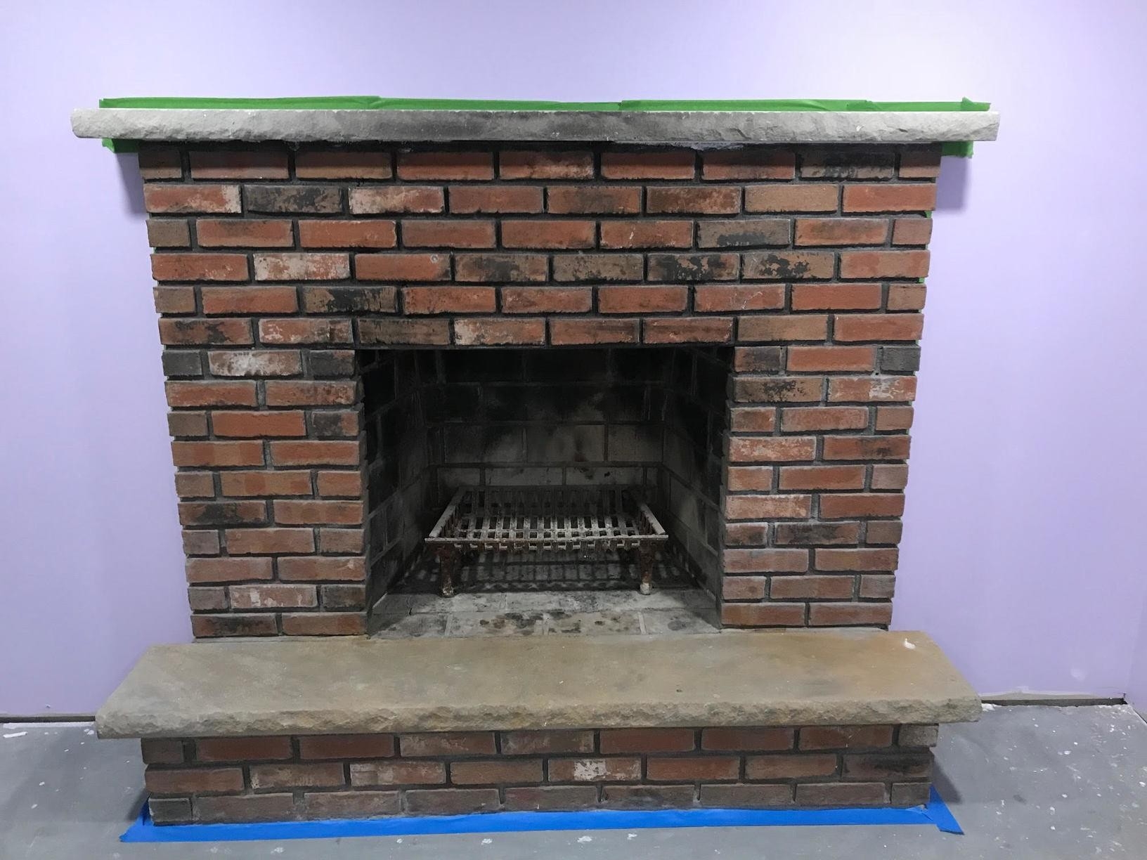 alluring upstate total basement finishing before & after photo set basement restoring a brick fireplace image