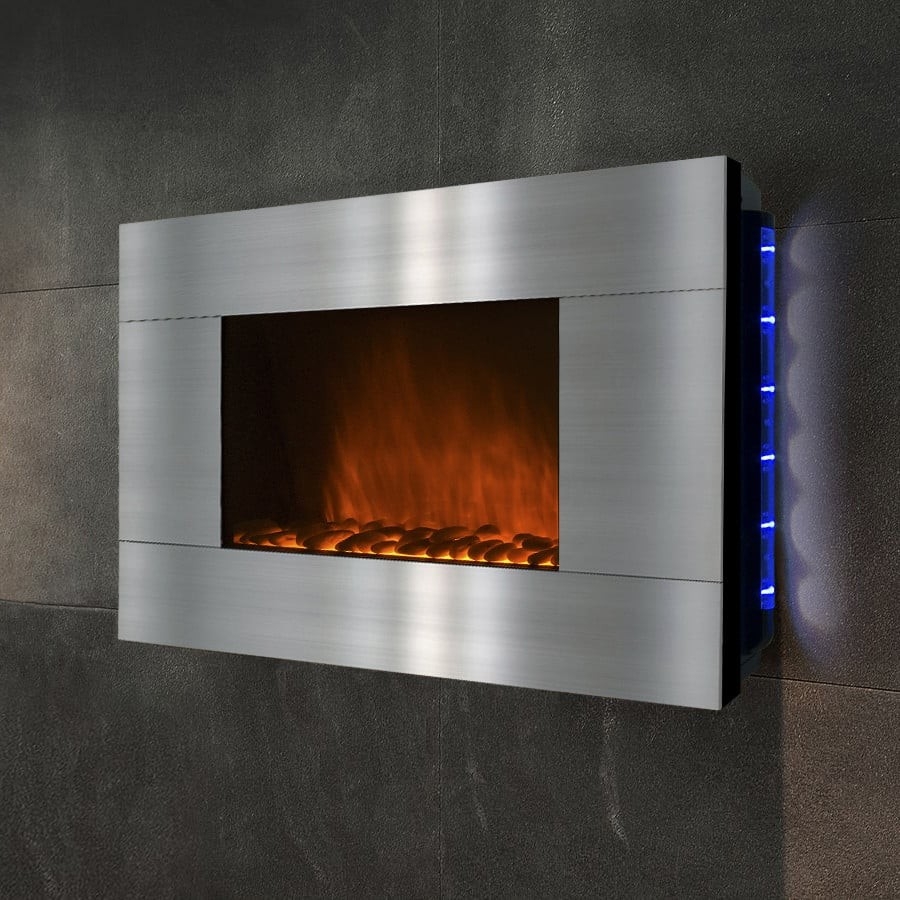 amazing 36" wall mount stainless steel electric fireplace reviews and amazon wall mount electric fireplace picture