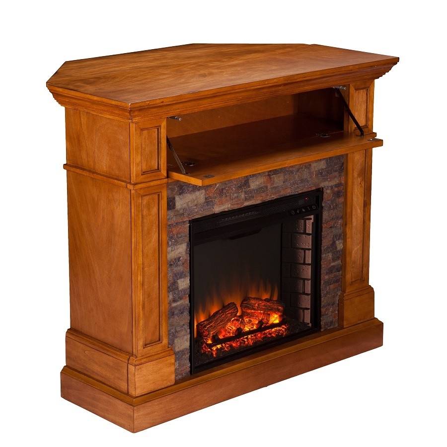 amazing 45 5" rosedale faux stone convertible electric media fireplace stone electric fireplace tv stand image