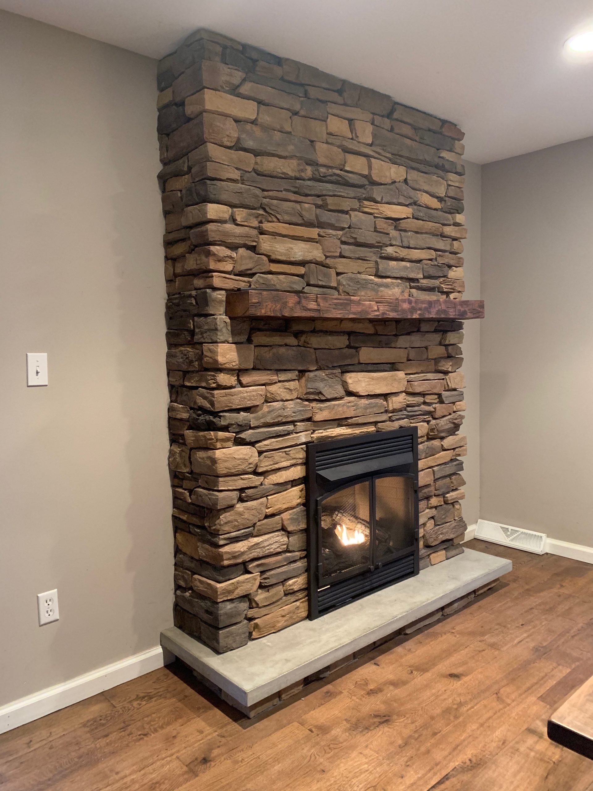 amazing barnwood mantle stone fireplace diy making a space images of fireplaces with tile image