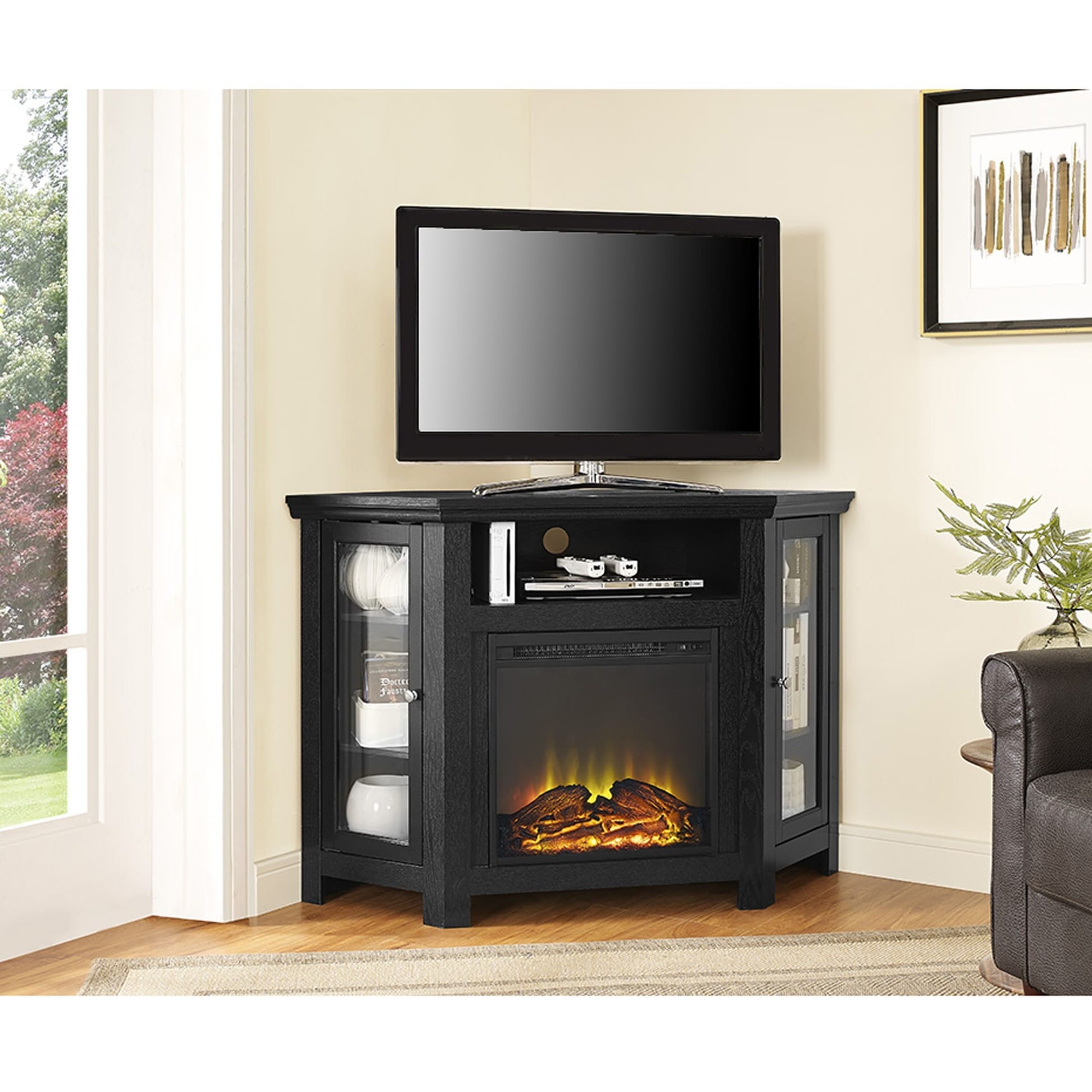 amazing jackson 48 inch corner fireplace tv stand blackwalker edison fireplace gloves home depot image