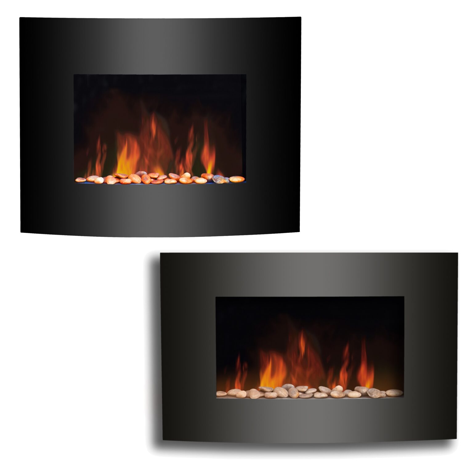 amazing new wall mounted electric fire fireplace black curved glass heater heater that looks like a fireplace picture