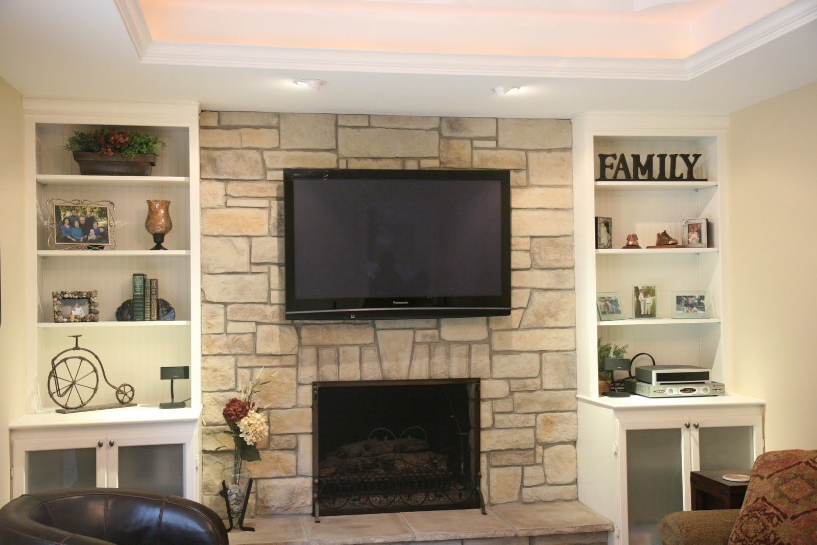 amazing north star stone stone fireplaces &amp; stone exteriors: stone fireplaces flat screen tv mounted over fireplace photo
