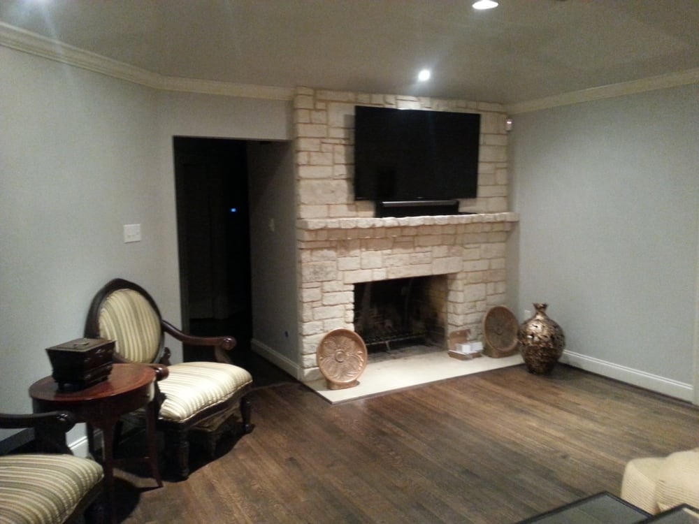 amazing sonos sound bar and tv mounted over brick fireplace | yelp how to mount tv on brick fireplace picture