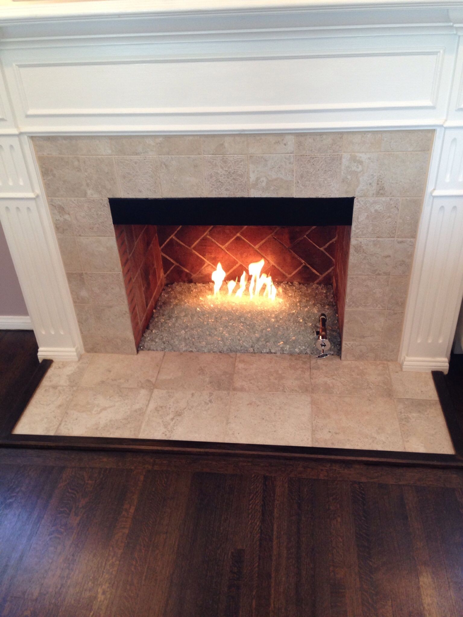 astonishing crushed glass gas fireplace | fireplace remodel, glass fireplace gas fireplace insert glass rocks image