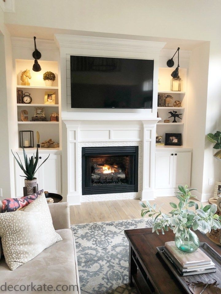 astonishing sconces #fireplacedesign #modernfarmhouse | built in around fireplace diy built ins around fireplace photo