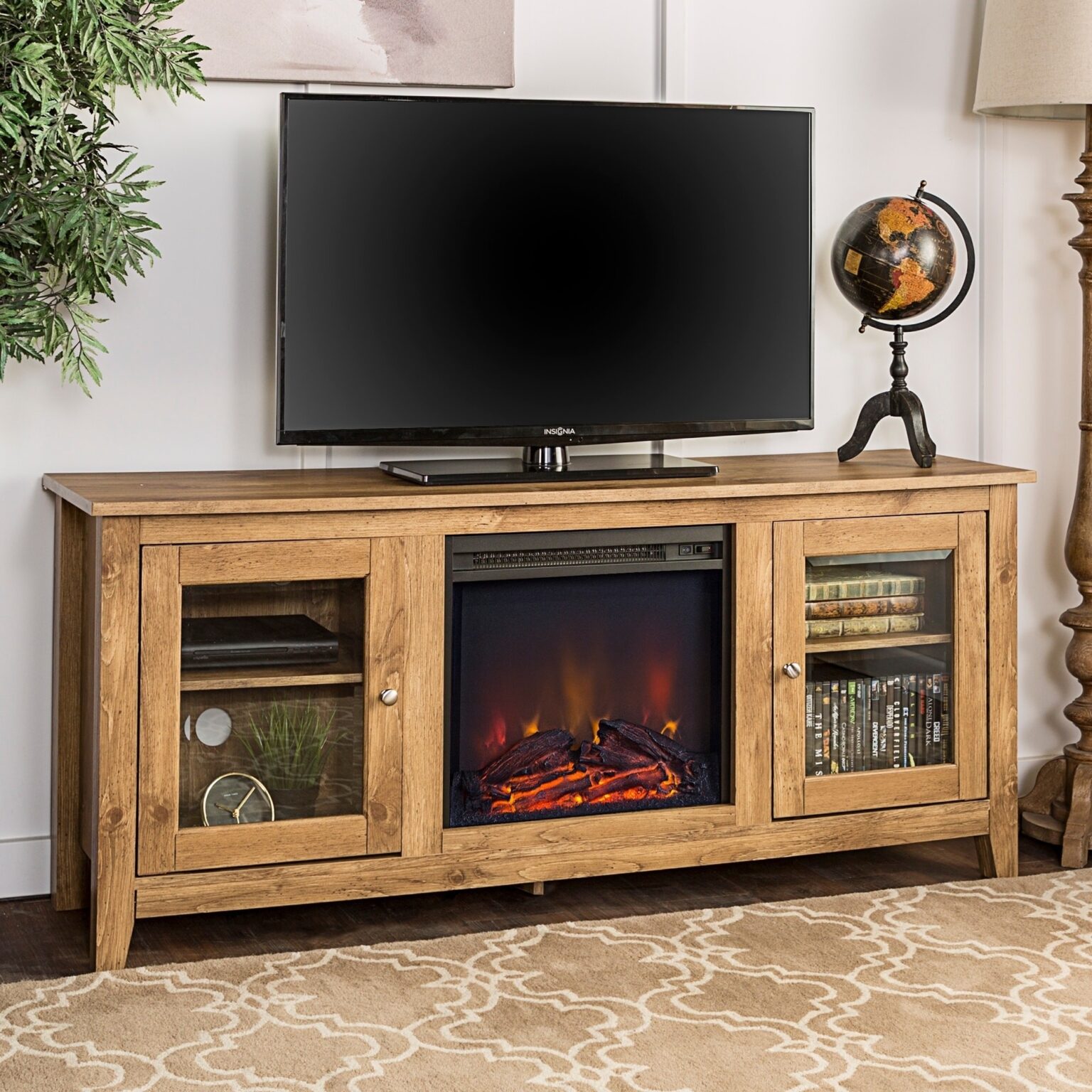 best 58 inch barnwood tv stand with fireplace walmart walmart fireplace with tv stand image