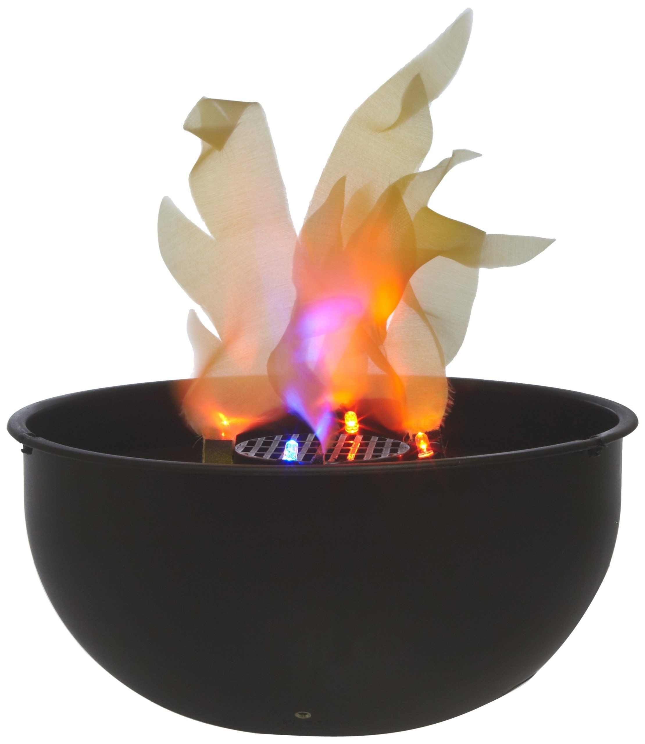 best amazon: fortune products flm 200 cauldron flame light, 9 75" bowl fake fireplace logs battery operated image