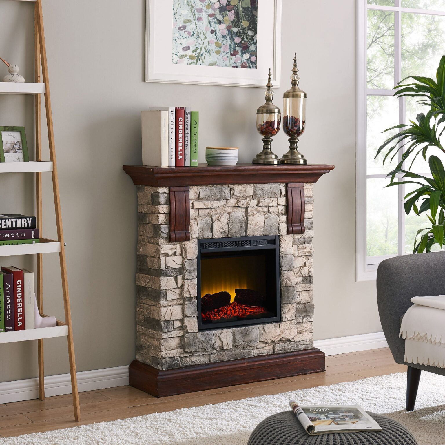 best bold flame 40 inch faux stone electric fireplace in tan/grey walmart how to build a faux stone fireplace pics