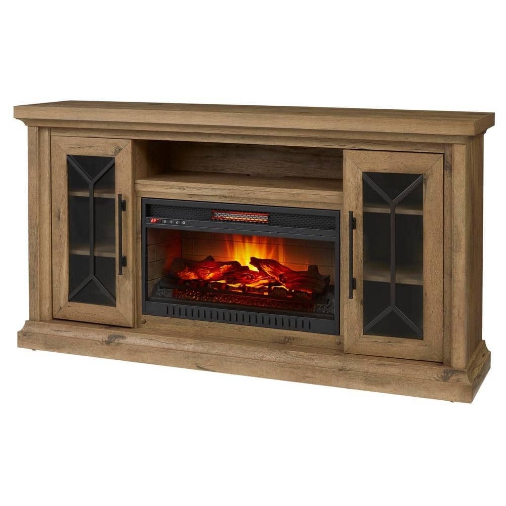 best home decorators collection madison 68 in media console infrared portable fireplace home depot image