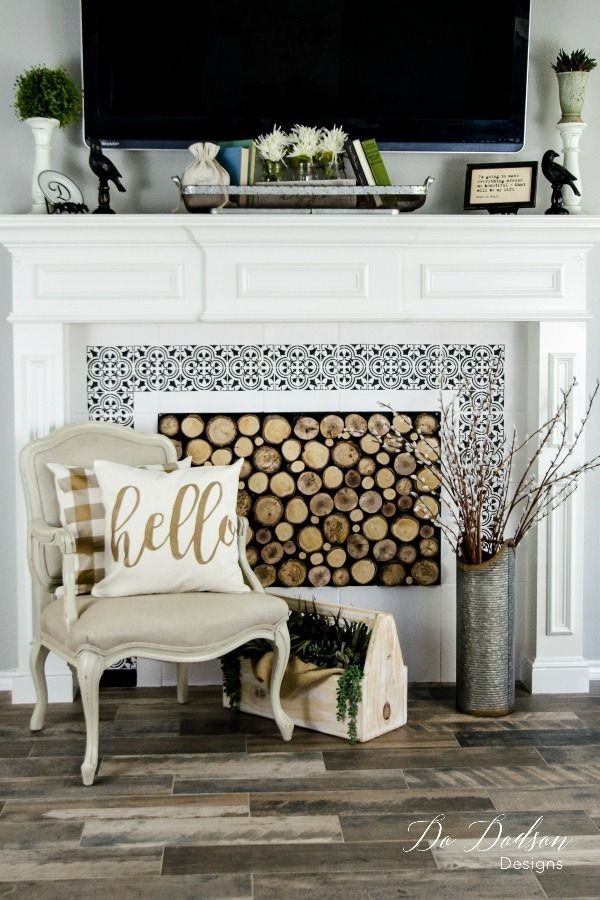 best how to paint tiles around your fireplace | fireplace decor, home decor painting tile around fireplace photo