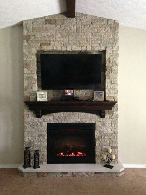 best love this fireplace and floating mantel | airstone fireplace, diy stone air stone fireplace pictures photo