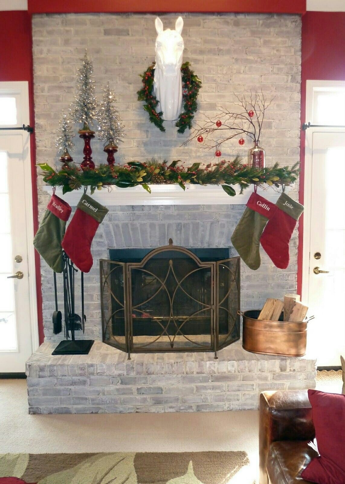 best pinmary held on christmas decorating ideas | christmas mantels decorate brick fireplace mantel image