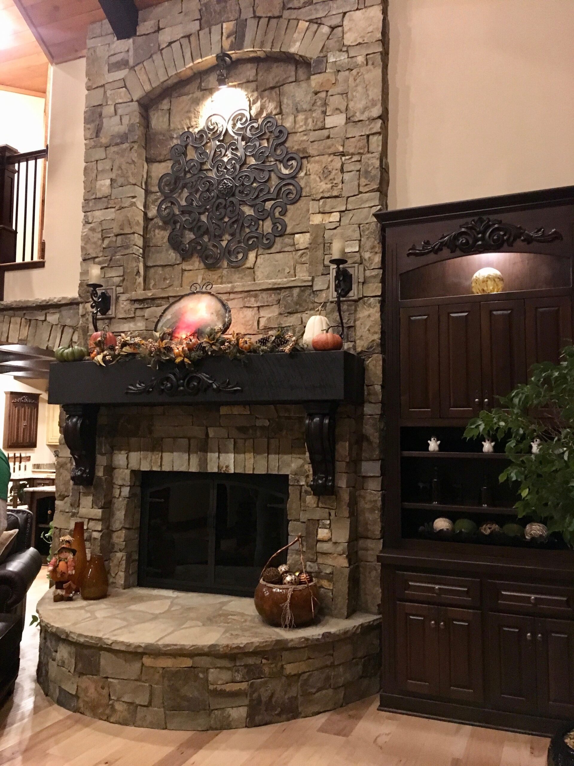 Wonderful Stone Fireplace Decorating Ideas Photos Recommendations