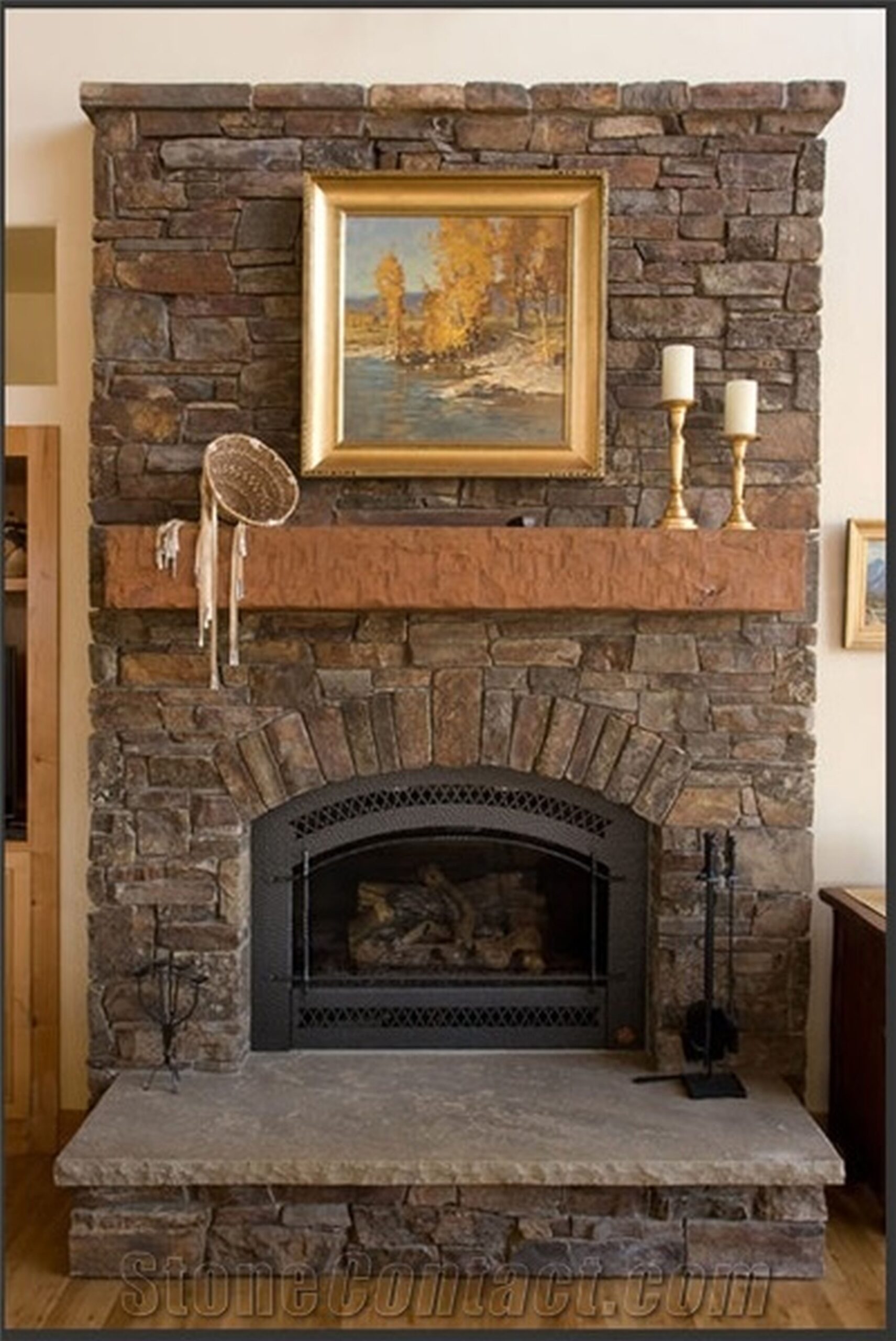 best stacked stone tile | what is stacked stone tile? | how to install modern stone fireplace mantels photo