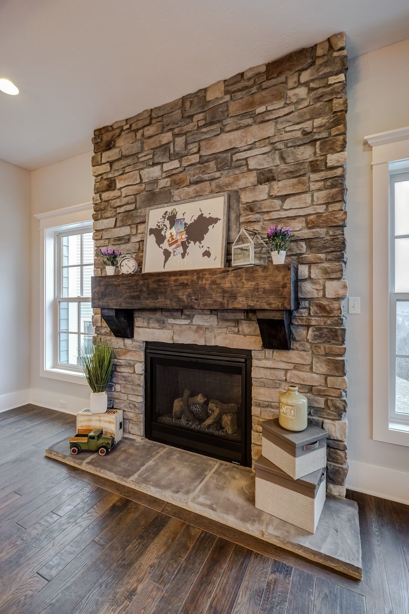 best stone fireplace, #fireplace #stone #stonefireplacelivingroomrustic in how to redo a brick fireplace with stone picture