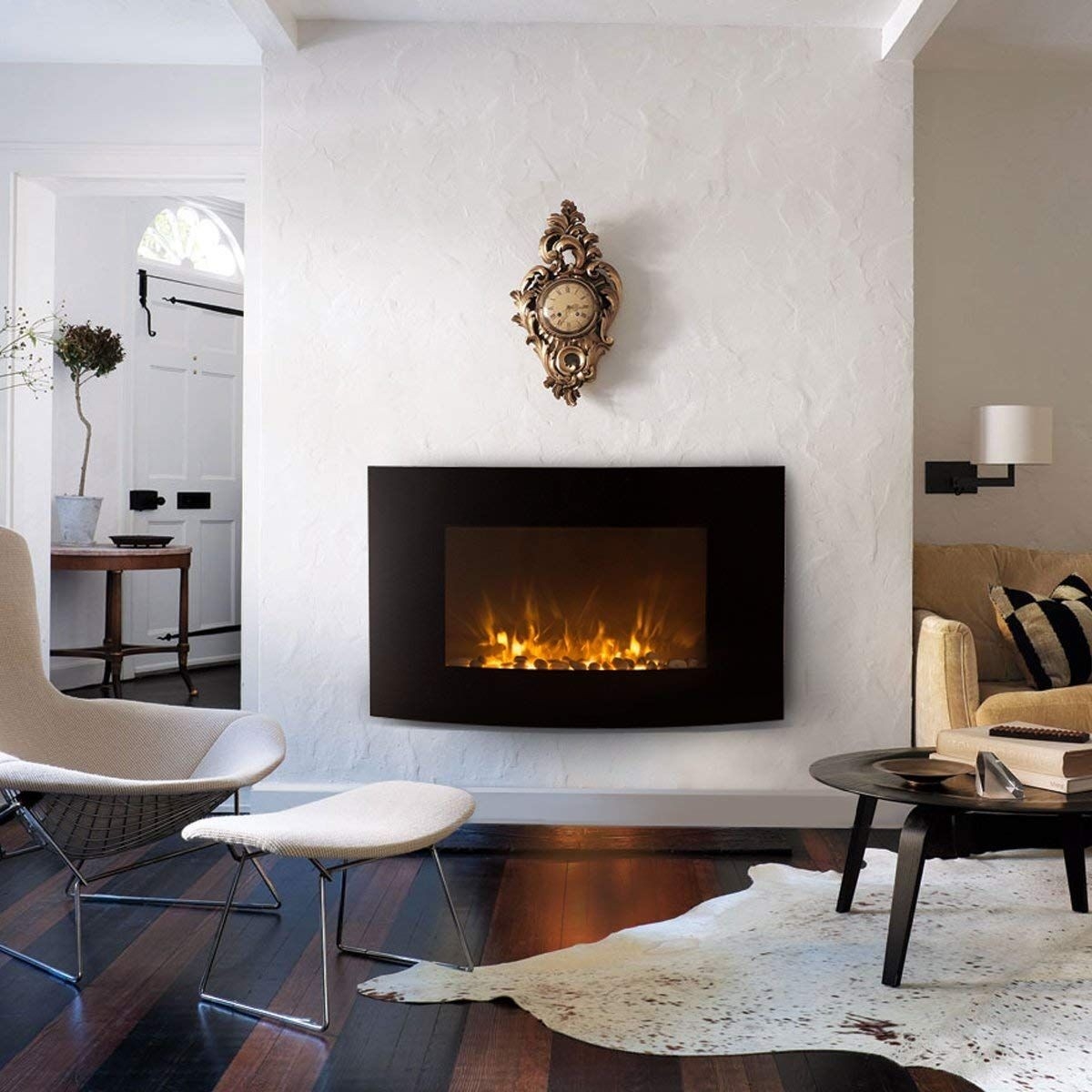 best xtremepowerus 35" electric wall mount fireplace 1500w heat adjustable amazon wall mount electric fireplace picture