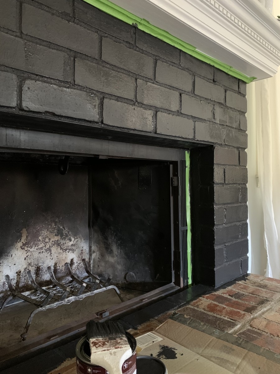 brilliant how i painted my brick fireplace black in 3 easy steps dengarden how to clean bricks around fireplace picture