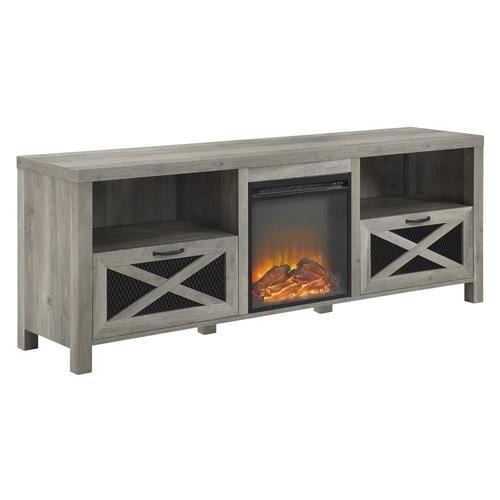 brilliant walker edison 70 in rustic farmhouse fireplace tv stand grey wash in lowes tv stand with fireplace photo