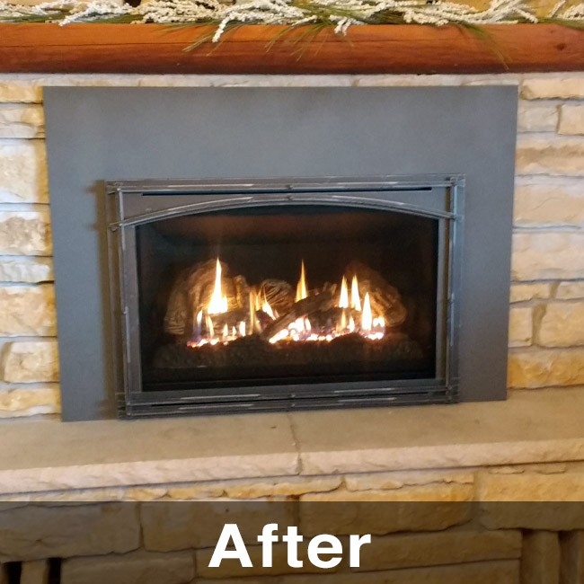 buy drafty old fireplace upgrade in fennimore wi new gas fireplace insert draft from gas fireplace image