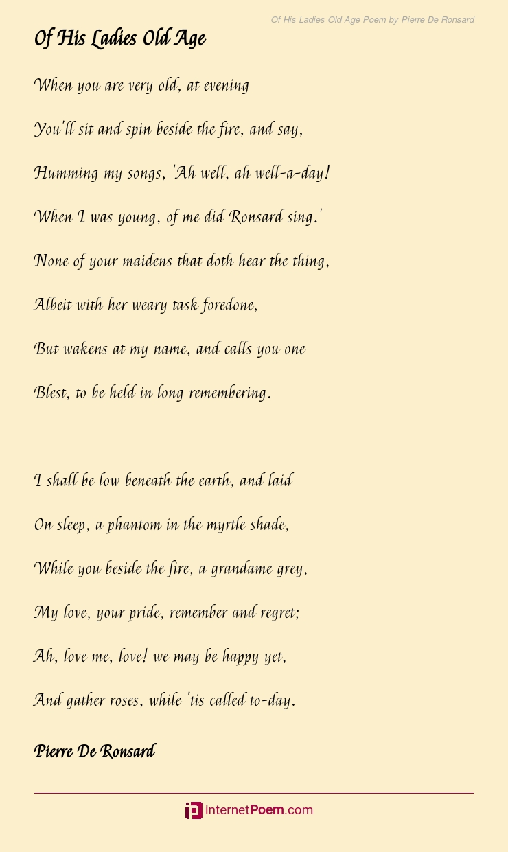 buy of his ladies old age poempierre de ronsard how do you say fireplace in spanish photo