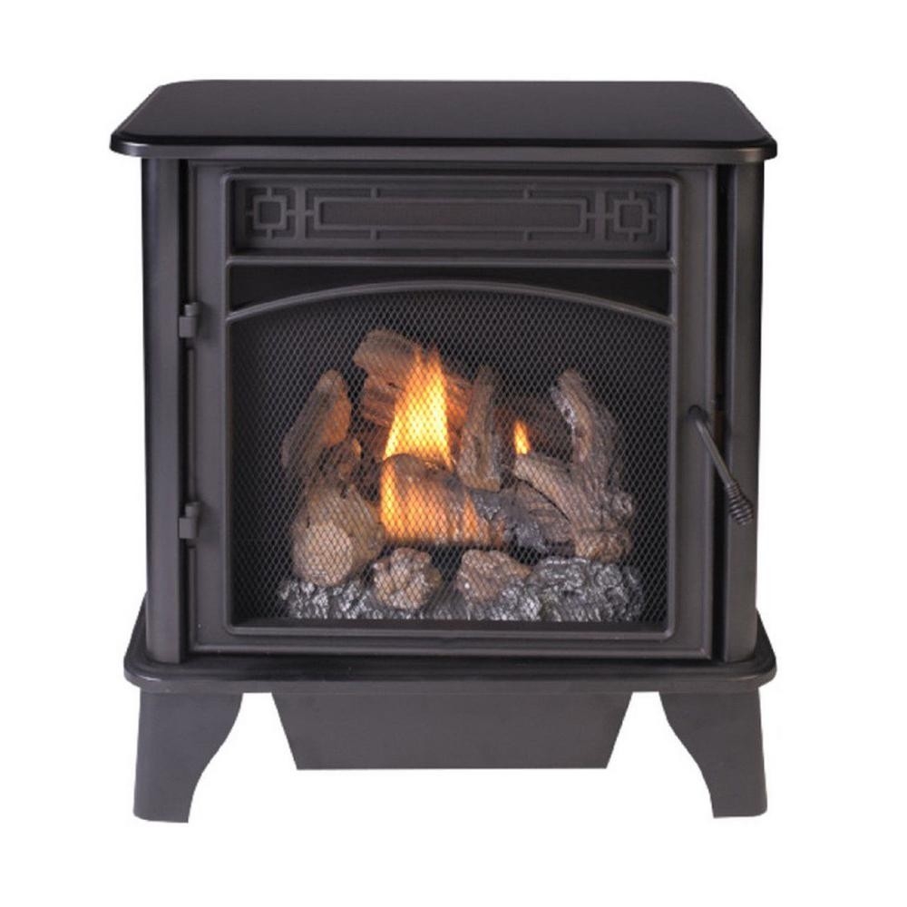 buy procom 23,000 btu ventless dual fuel 3 sided gas stove pcnsd25ta the home depot fireplace heater image