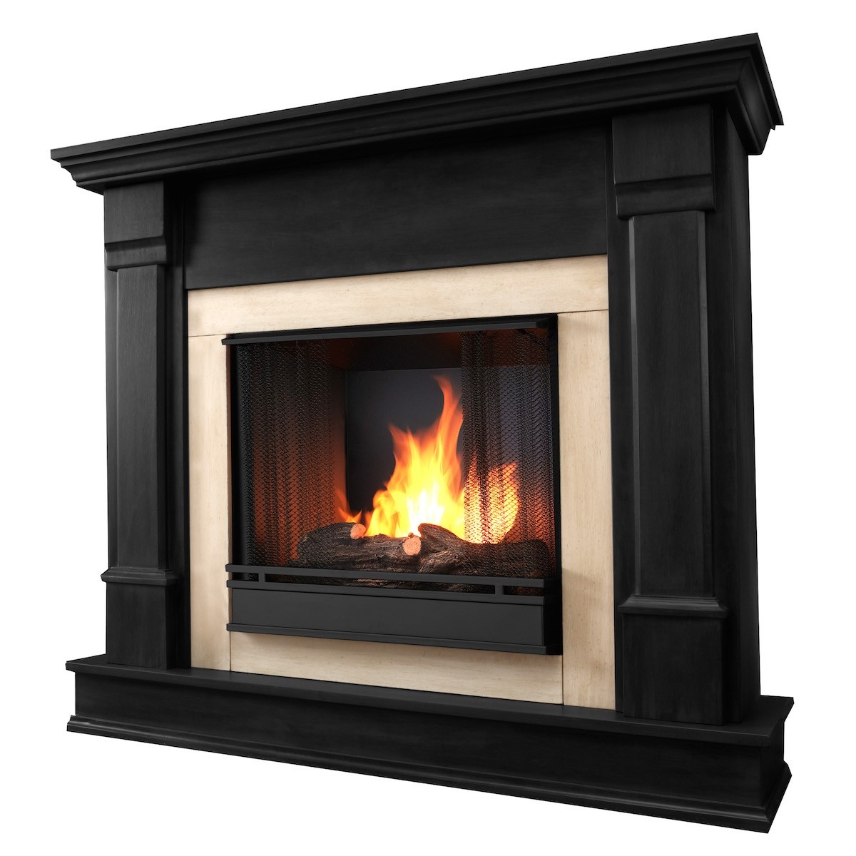 buy real flame silverton ventless gel fireplace in black free standing ventless propane fireplace image