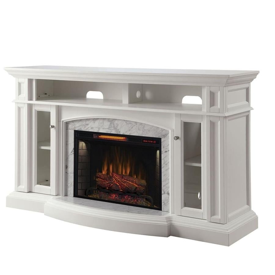 buy scott living 66 in w 5100 btu white wood flat wall infrared quartz fireplace mantels for sale lowes photo