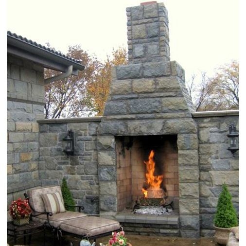 cheap 36 in firerock masonry outdoor wood burning fireplace | backyard firerock masonry fireplace kits pics