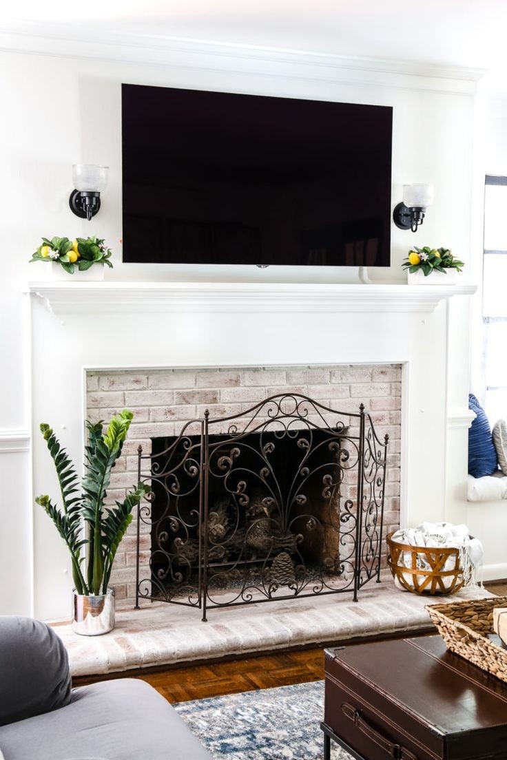 cheap diy lime washed brick fireplace | brick fireplace, brick fireplace lime wash brick fireplace pics