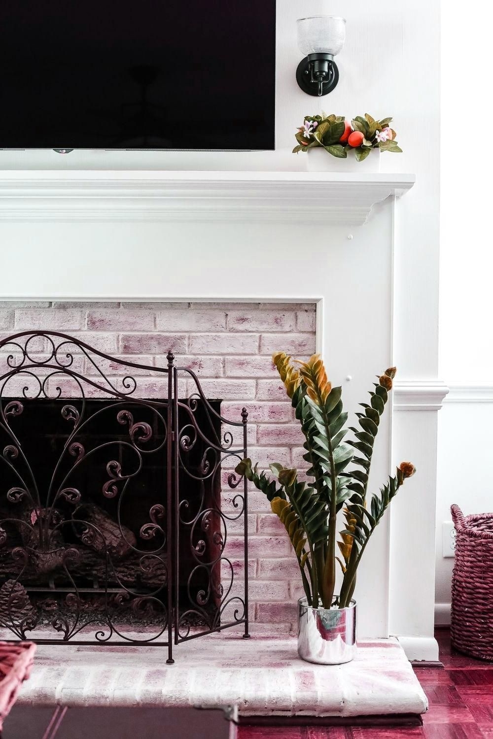cheap home interior kitchen diy lime washed brick fireplace | blesserhouse lime wash brick fireplace picture