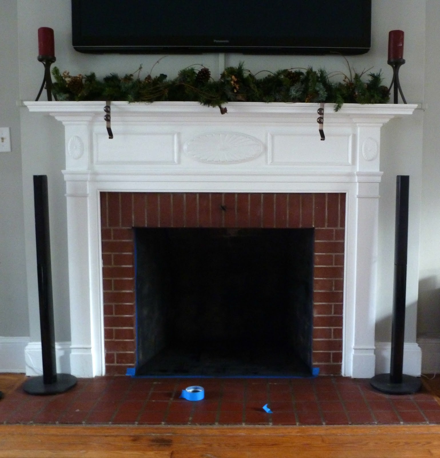cheap hopelessly ever after: whitewashed the fireplace!! how to clean bricks around fireplace photo