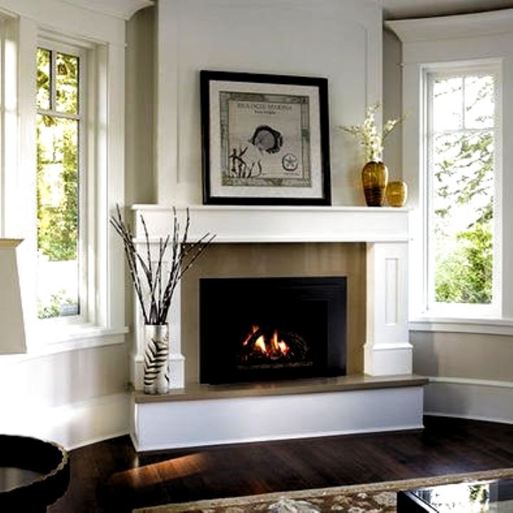excellent gas fireplace classic, raised hearth #fireplace in 2020 | corner corner gas fireplace mantel designs photo
