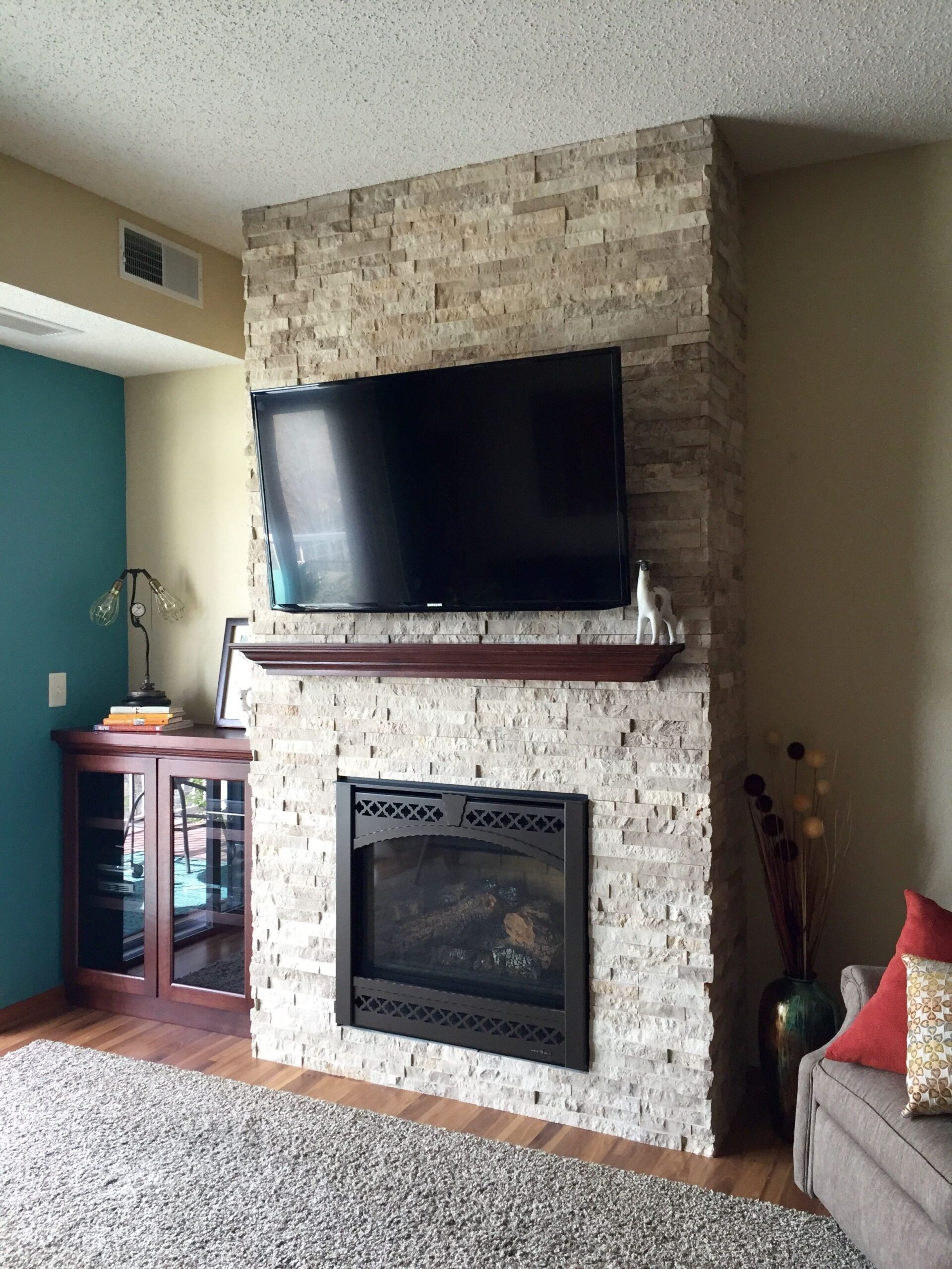 excellent gas fireplace in our small condo we are loving it! | small condo gas fireplaces for small rooms pics
