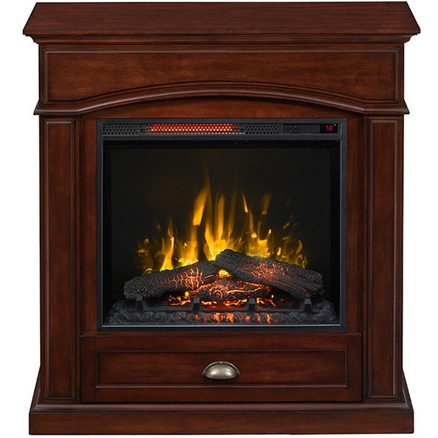 excellent style selections 36 5 in w cherry infrared quartz electric fireplace corner gas fireplace lowes picture