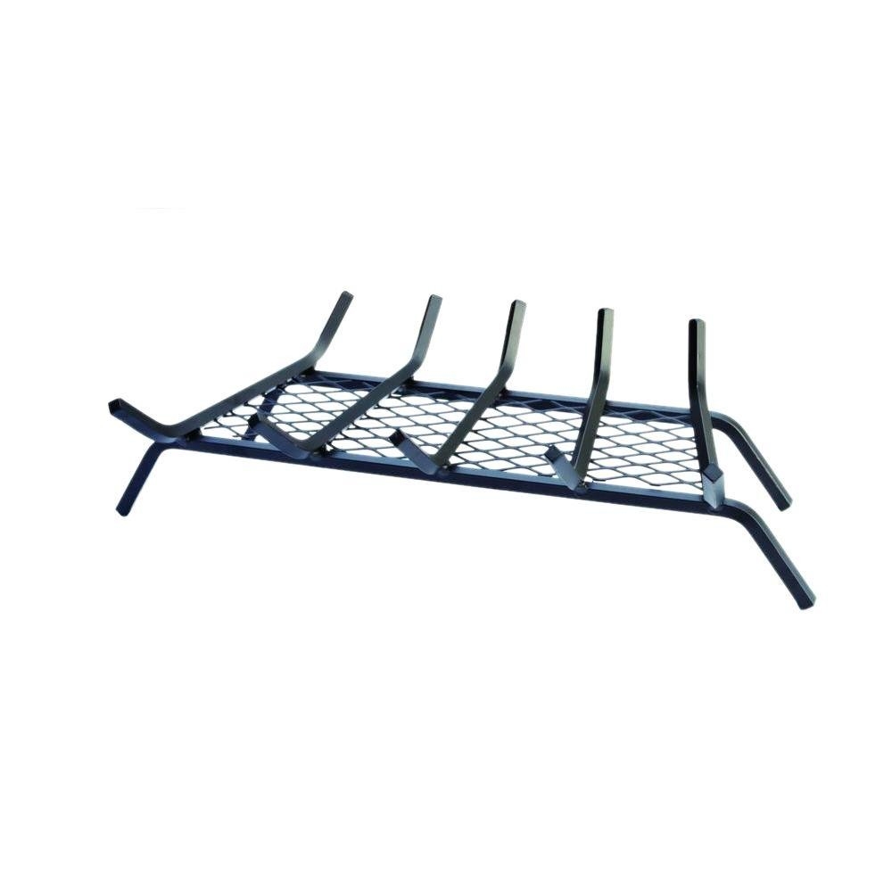fantastic 27 in steel bar fireplace grate with ember retainer h66b the home depot home depot fireplace grate photo