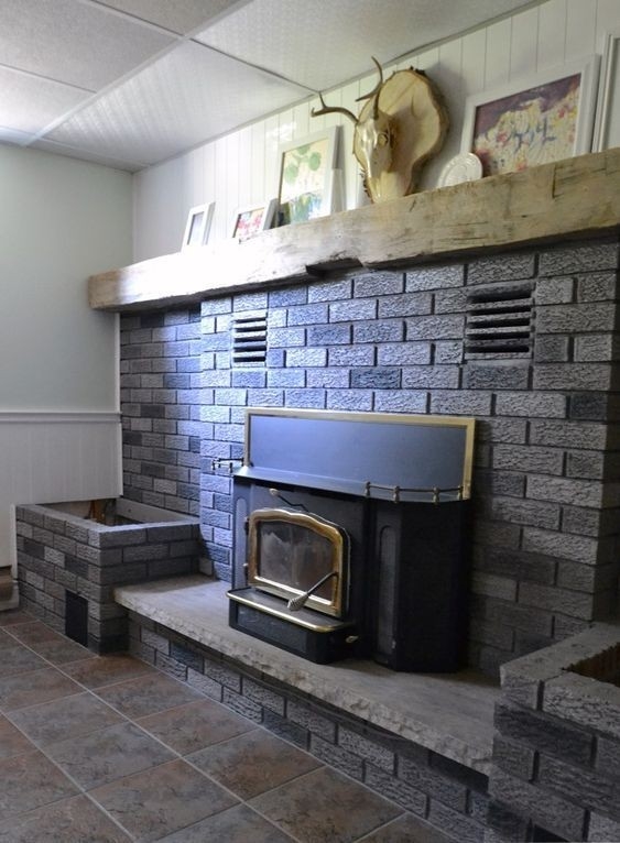 fantastic grey paint wash on a brick fireplace: before &amp; after | brick fireplace painting red brick fireplace before after picture