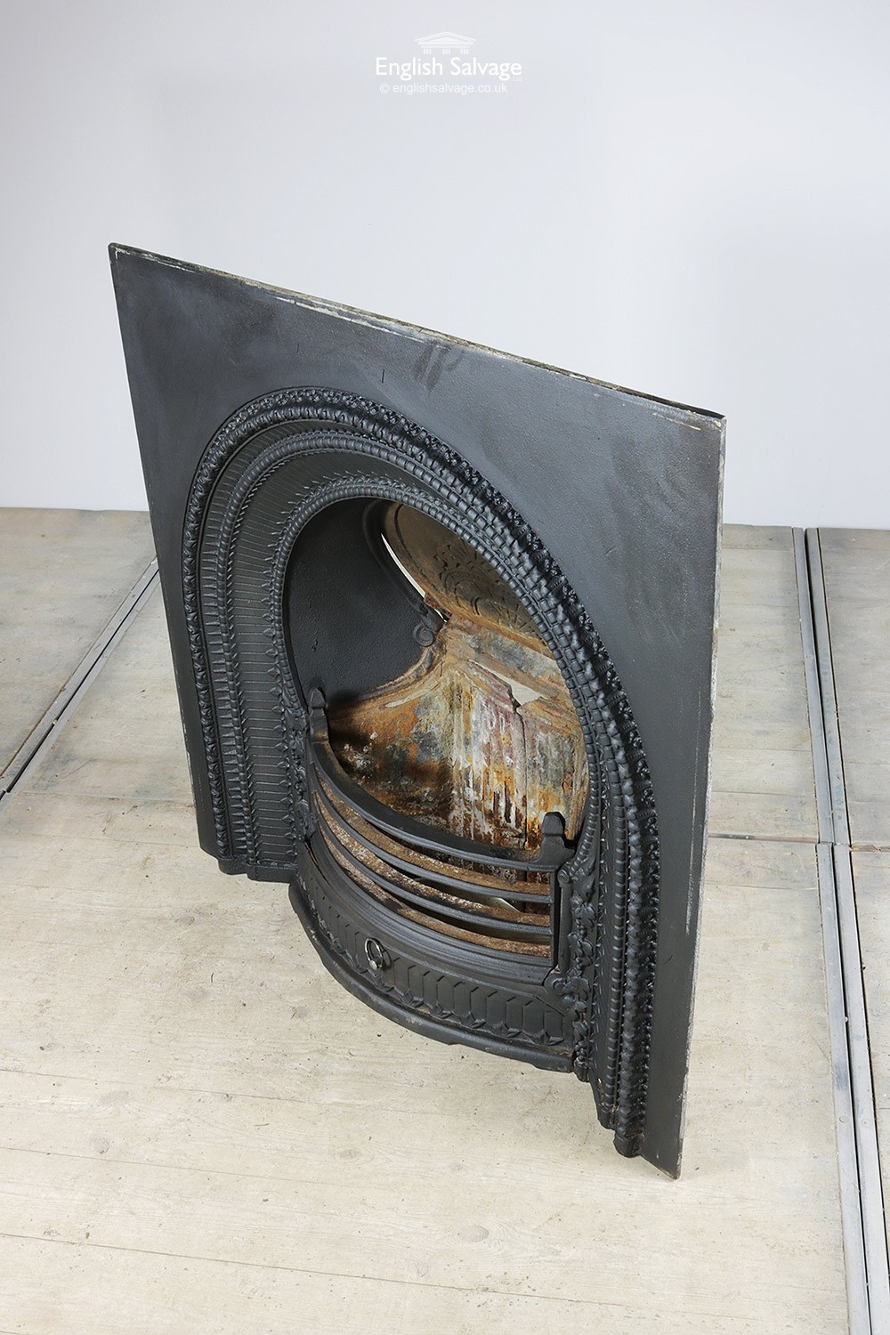 fascinating cast iron arched insert chimney plate &amp; grate cast iron fireplace plate pics