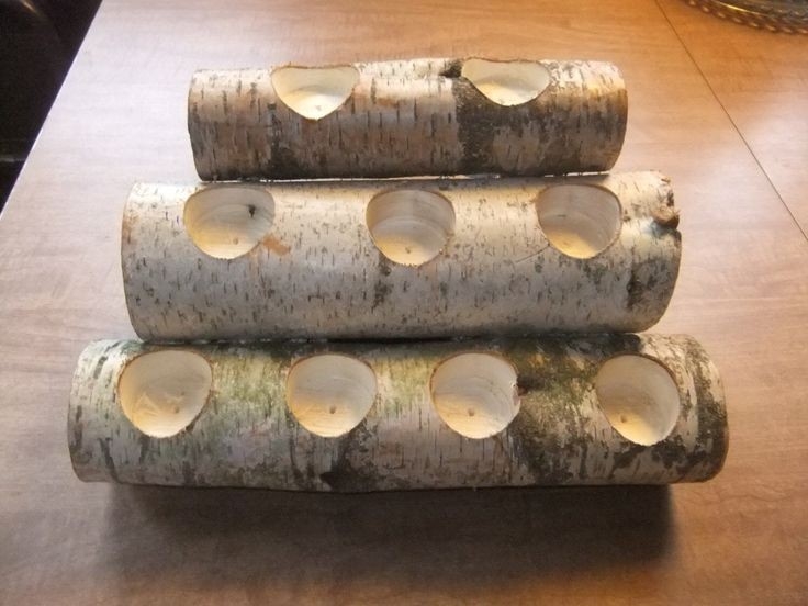Gorgeous Birch Log Candle Holder For Fireplace Buy