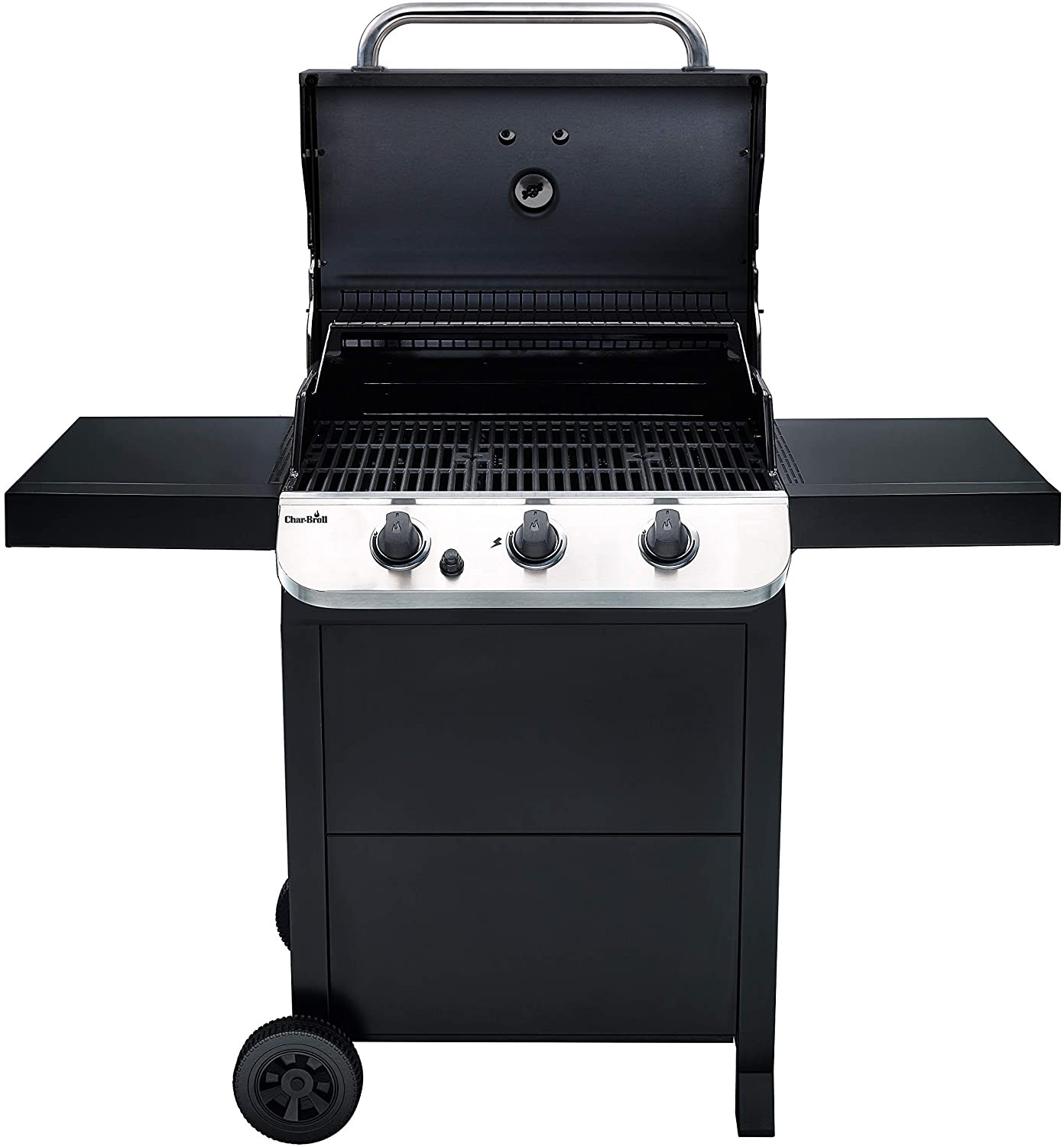 get lowes char broil 310b 3 burner gas barbecue grill, black finish : best char broil outdoor patio fireplace picture