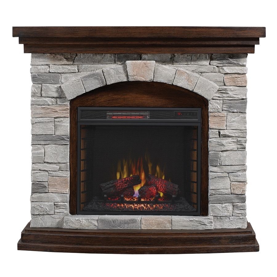 get lowes duraflame 45 in w brown grey infrared quartz electric fireplace lowes duraflame electric fireplace logs image
