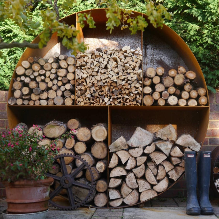 get lowes fireplace log holders and indoor firewood racks: 30 decorative modern ornamental logs for fireplace image