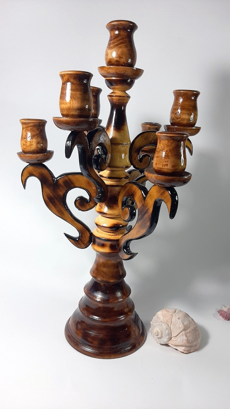 get lowes wooden candelabra for 7 arm candle holder candlestick holder | etsy multi candle holder for fireplace photo
