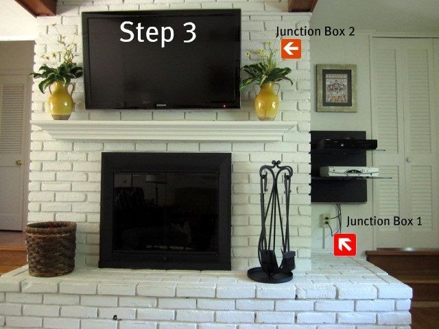 good how to mount a tv on a brick fireplace (updated) | brick fireplace tv over fireplace where to put components image