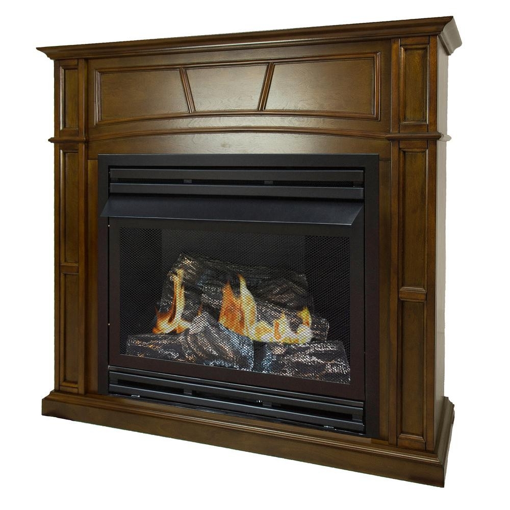 good pleasant hearth 46 in full size ventless propane gas fireplace in fireplace heater home depot picture