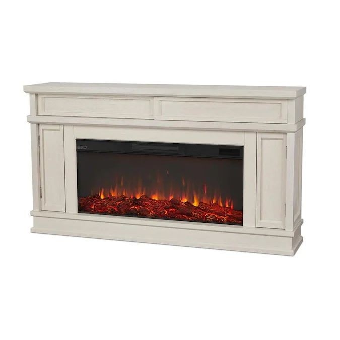good real flame 60 125 in w bone white fan forced electric fireplace lowes white electric fireplace lowes picture