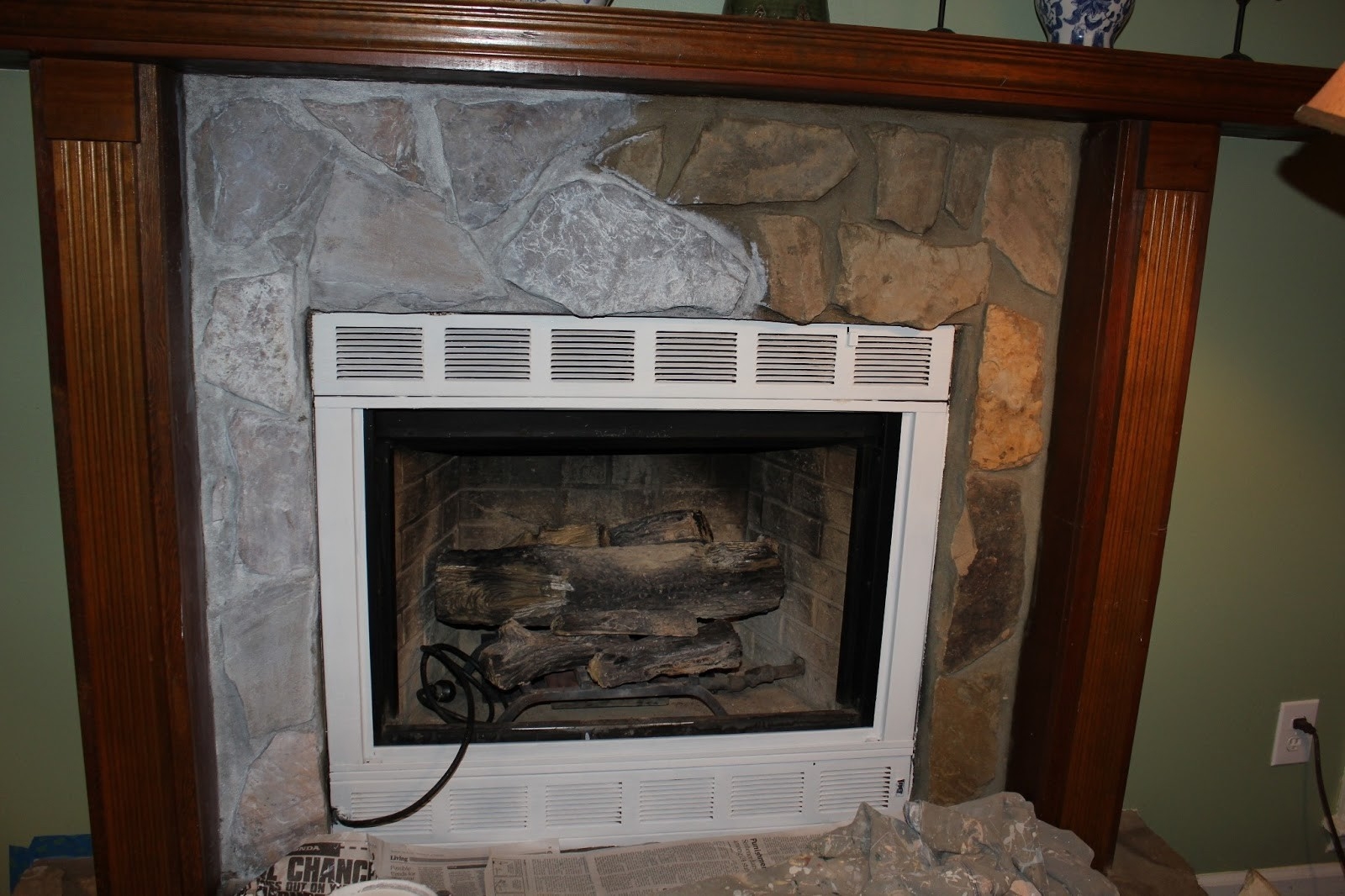 good the periwinkle porch: painting a stone fireplace: from eighties eyesore how to remove paint from marble fireplace picture